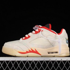  DD2240-100 AIR JORDAN 5 LOW CHINESE NEW YEAR 2021 SAIL/CHILE RED/OPTI YELLOW/PEARL WHITE 